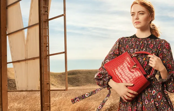 Look, girl, photo, dress, bag, Emma Stone