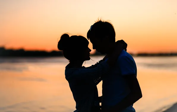 Beach, summer, girl, love, sunset, the evening, summer, love