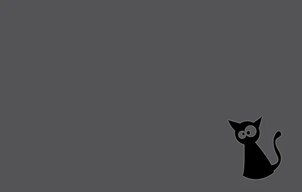 Wallpaper cat, grey background, black cat images for desktop, section ...