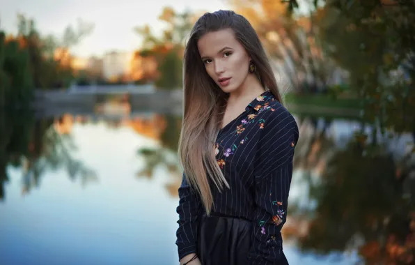 Look, water, girl, trees, hair, Sergey Churnosov, Juliana Walnut