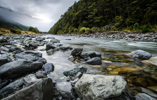 Picture New Zealand, New Zealand, Aotearoa, Bealey River, The Water-bottle, South Island, South Island