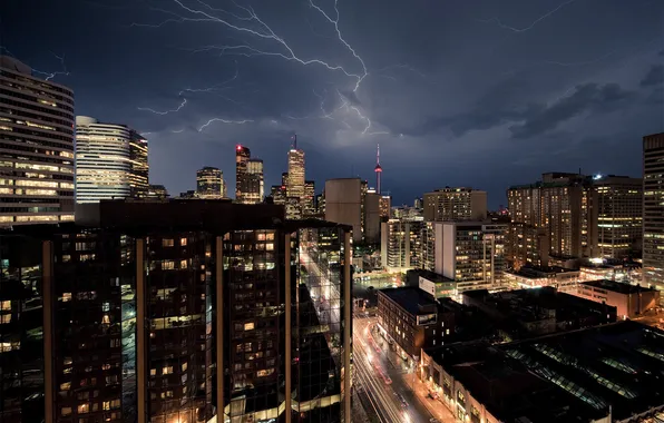 Picture lights, lightning, the evening