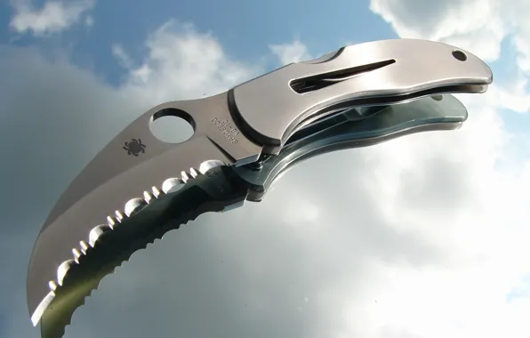 Picture the sky, clouds, reflection, mirror, knife, folding, vg-10, karambit