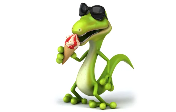Picture character, funny, ice cream, reptile