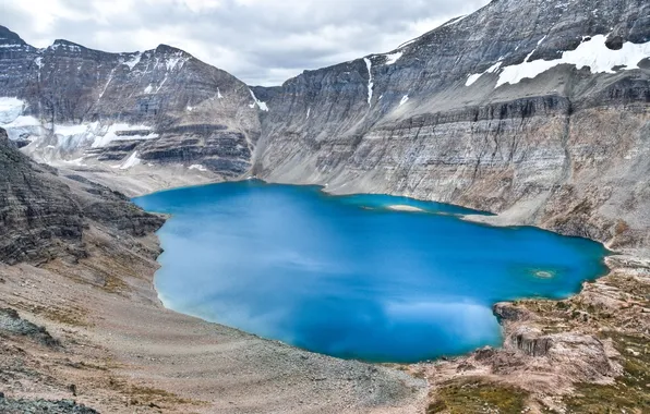 Water, mountains, lake, color, crater, Lake McArthur