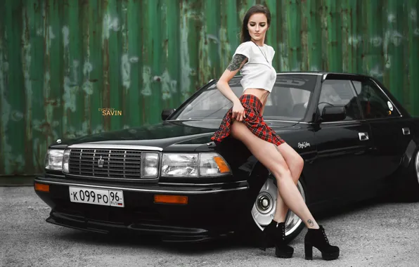 Car, auto, light, blue, sexy, pose, style, photo