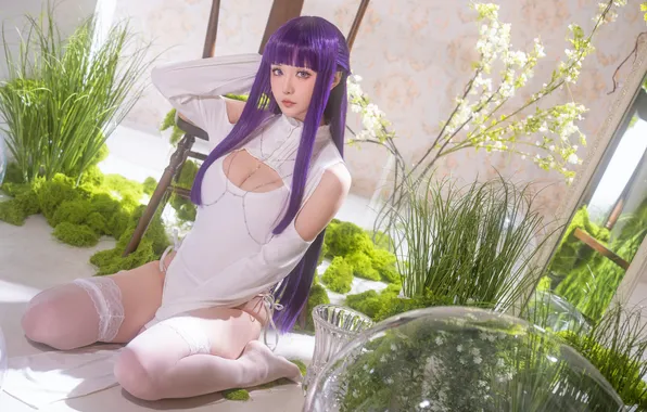 Asian, model, women, cosplay, anime girls, Hoshilily, Sousou No Frieren, Fern (Sousou No Frieren)