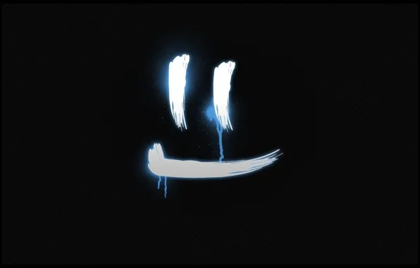 Smile, minimalism, black background, minimalism, smile, illustration, digital art, black background
