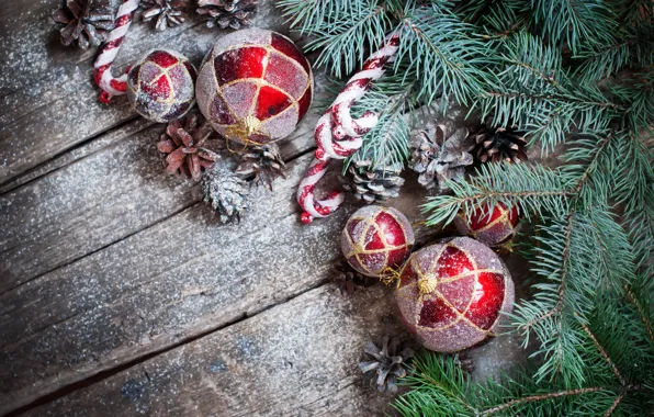 Snow, decoration, toys, tree, New Year, Christmas, Christmas, snow