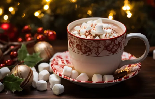 Christmas, candy, mug, Cup, sweets, New year, drink, dessert