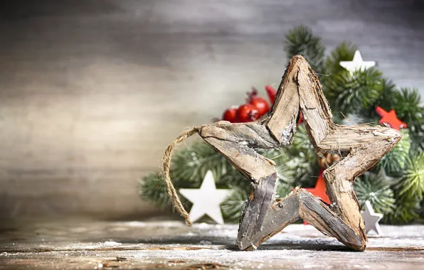 Branches, background, Board, star, stars, Christmas, New year, needles