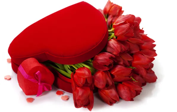 Picture love, flowers, tulips, valentine's day, red tulips