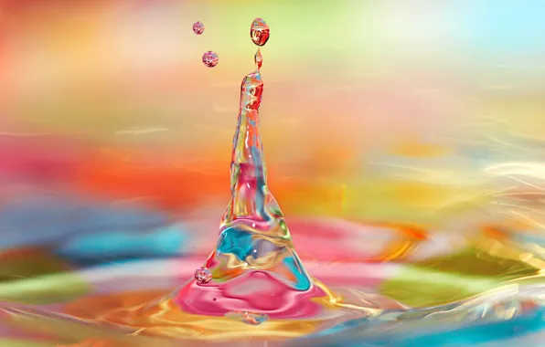 Water, drop, bright, colorful