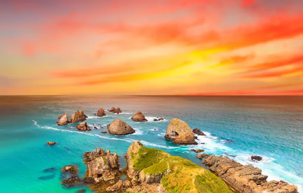 Picture sea, clouds, the sky, rocks, stones