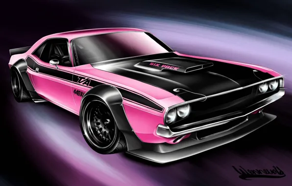 Auto, Figure, Machine, Dodge, Challenger, Art, Dodge Challenger, 1970