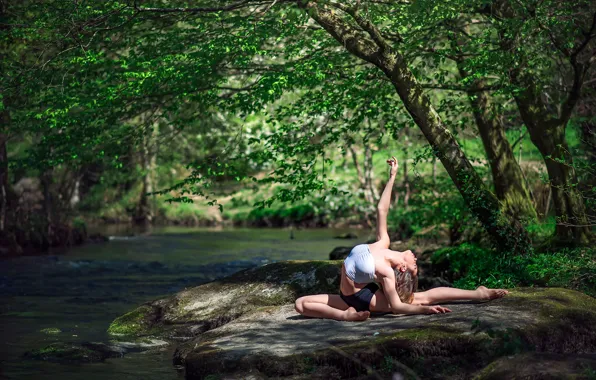 Nature, river, gymnast, Marie-Lou Lagrange, grace.stone