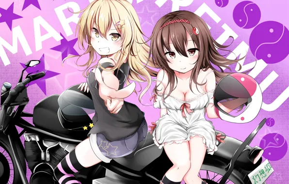 Girls, Motorcycle, Touhou, Touhou, Touhou
