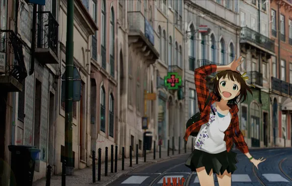Girl, happiness, street, anime, day, madskillz, madskillz anime, clear weather