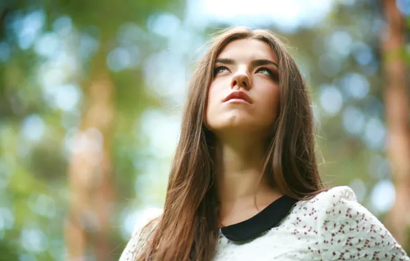 Look, girl, face, hair