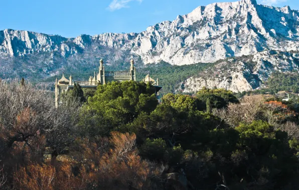 Mountains, nature, Crimea, AI-Petri, Vorontsov Palace