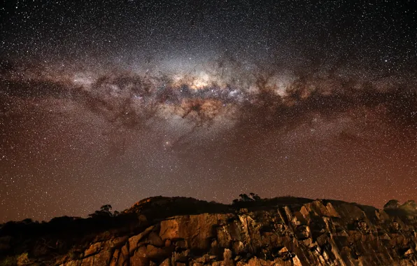 Stars, rocks, The milky way, galaxy, rocks, stars, Milky Way galaxy