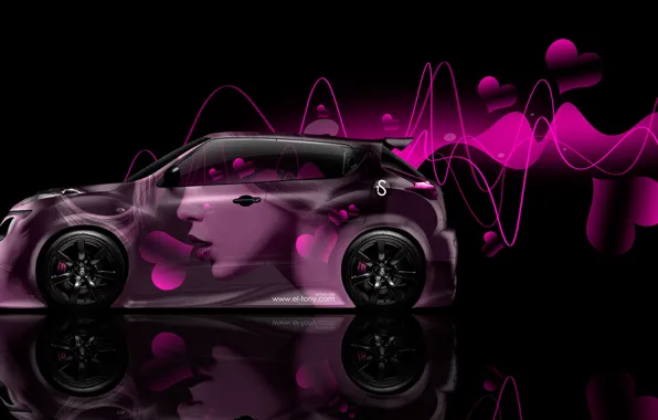 Girl, Design, Black, Pink, Beetle, Style, Girl, Nissan