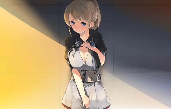 Girl, sexy, cleavage, dress, boobs, anime, blue eyes, beautiful