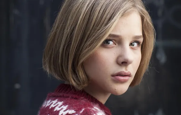 Eyes, look, sweater, Chloë Moretz, Chloe Moretz