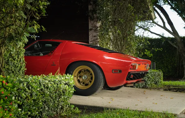 Close-up, Lamborghini, 1971, Miura, Lamborghini, Lamborghini Miura P400 SV