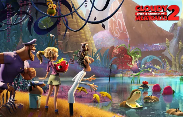 Picture hamburger, scientist, Multfilm, Continued, Cloudy with a chance of Meatballs 2