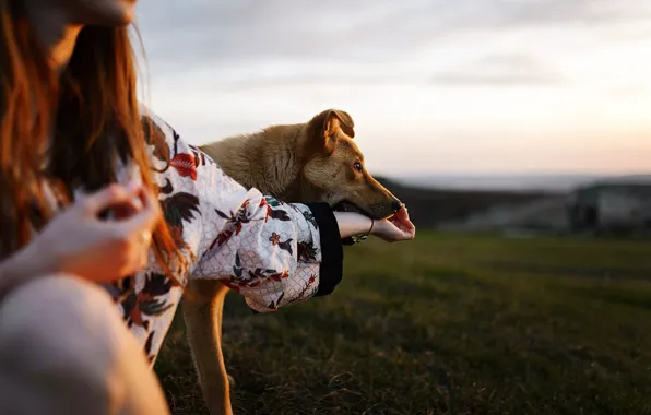 Girl, dog, Aleks Five