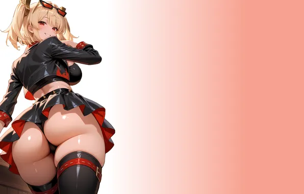 Girl, hot, sexy, ass, anime, butt, babe, sunglasses
