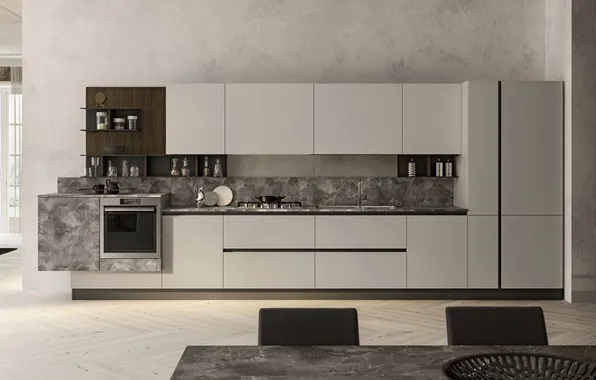 Style, Villa, interior, Italy, kitchen, dining room, dining area, Italian design