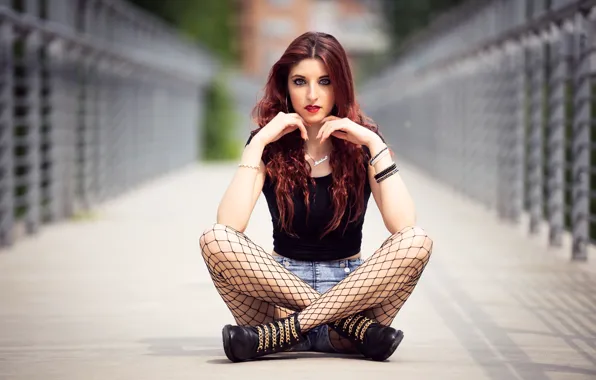 Picture look, Martina Cecilia, brown hair, face, model, sitting