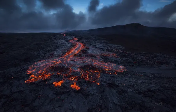 The sky, nature, rocks, lava