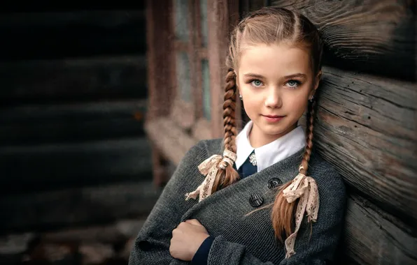 Picture makeup, girl, braids, Sergey Piltnik