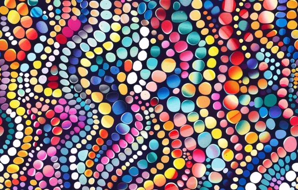 Line, abstraction, pebbles, the dark background, pattern, point, ornament, colorful