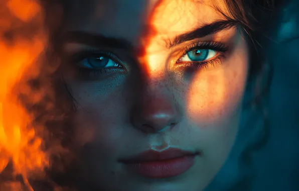 Eyes, look, girl, the sun, light, close-up, face, portrait