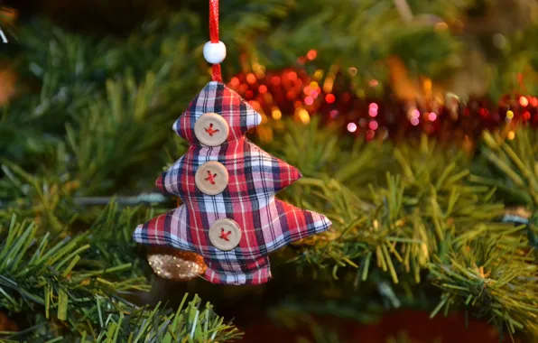 Branches, toy, buttons, herringbone, bokeh