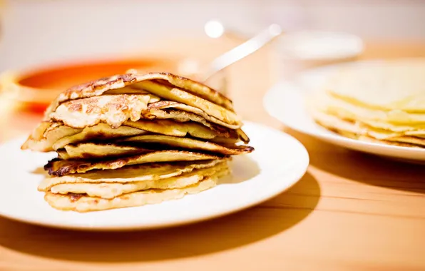 Food, plate, pancakes