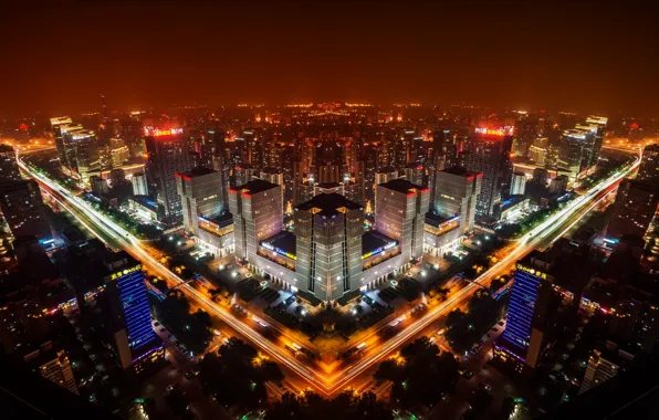 China, panorama, China, night city, Beijing, Beijing