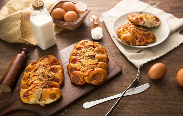 Picture Board, eggs, milk, pie, cakes