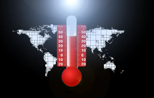 The problem, planet, thermometer, temperature, climate change