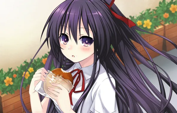 Anime, art, girl, schoolgirl