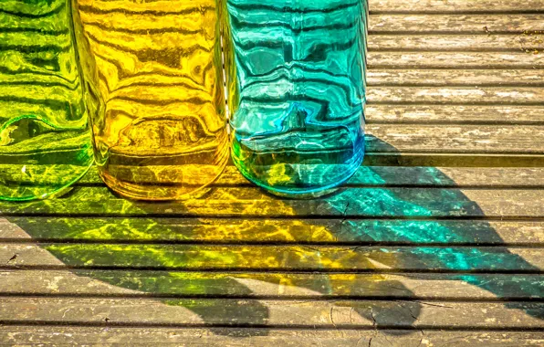 Picture glass, macro, color, bottle, shadow