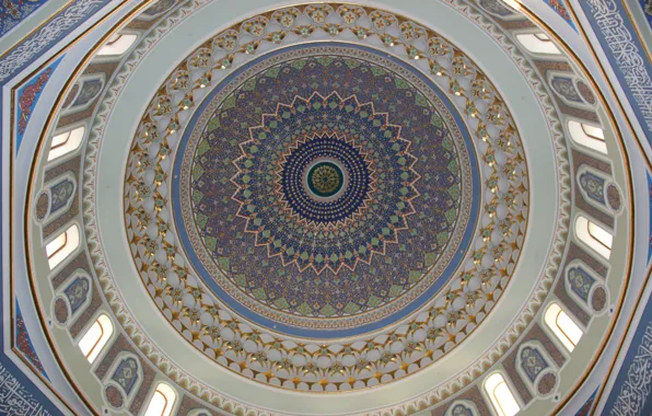 Mosaic, paint, figure, the dome, the mosque
