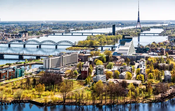 The city, spring, April, Riga, Latvia