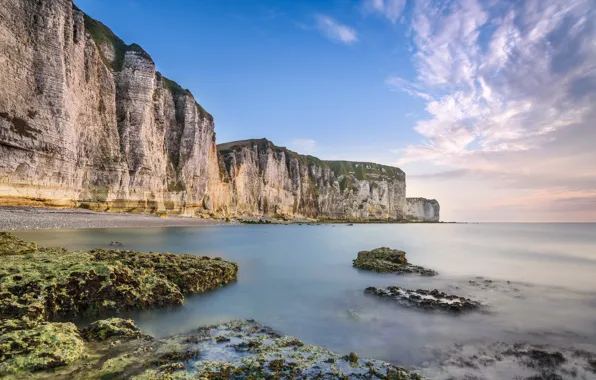 Sea, nature, rocks, France, Normandy