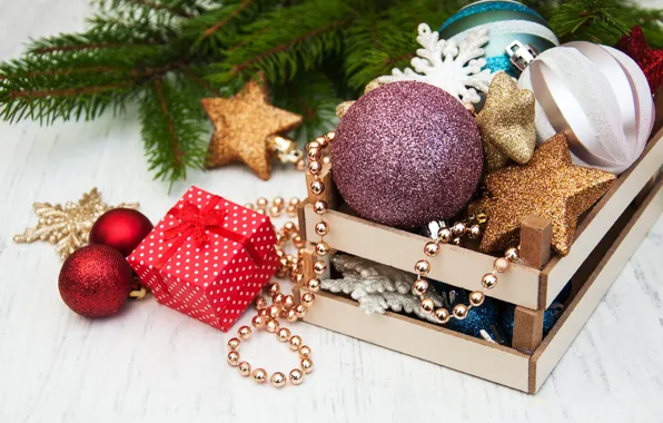 Decoration, balls, New Year, Christmas, gifts, christmas, balls, merry