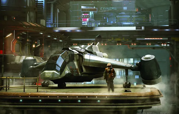 Picture Future, Japan, Ship, Art, The rise, Sci-Fi, Aircraft, Street